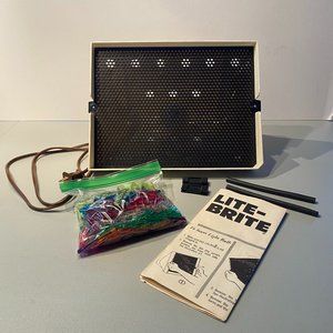 Vintage 1967 Lite Brite with Pegs, box, and sheets